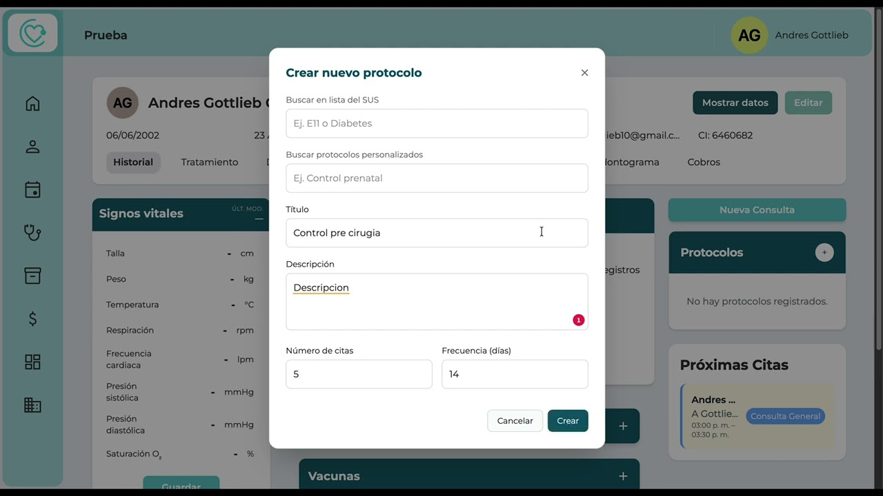 Tutorial 8 – Protocolos médicos y seguimiento automático en Saluta360