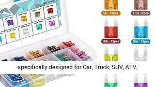 220pcs - Car Blade Fuses Assortment Kit, Automotive Fuses - Standard & Mini (2A/ 3A/ 5A/ 7.5A/ 10A/