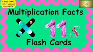 11s Multiplication Facts Flash Cards for Kids, 2nd and 3rd Grades, Math.