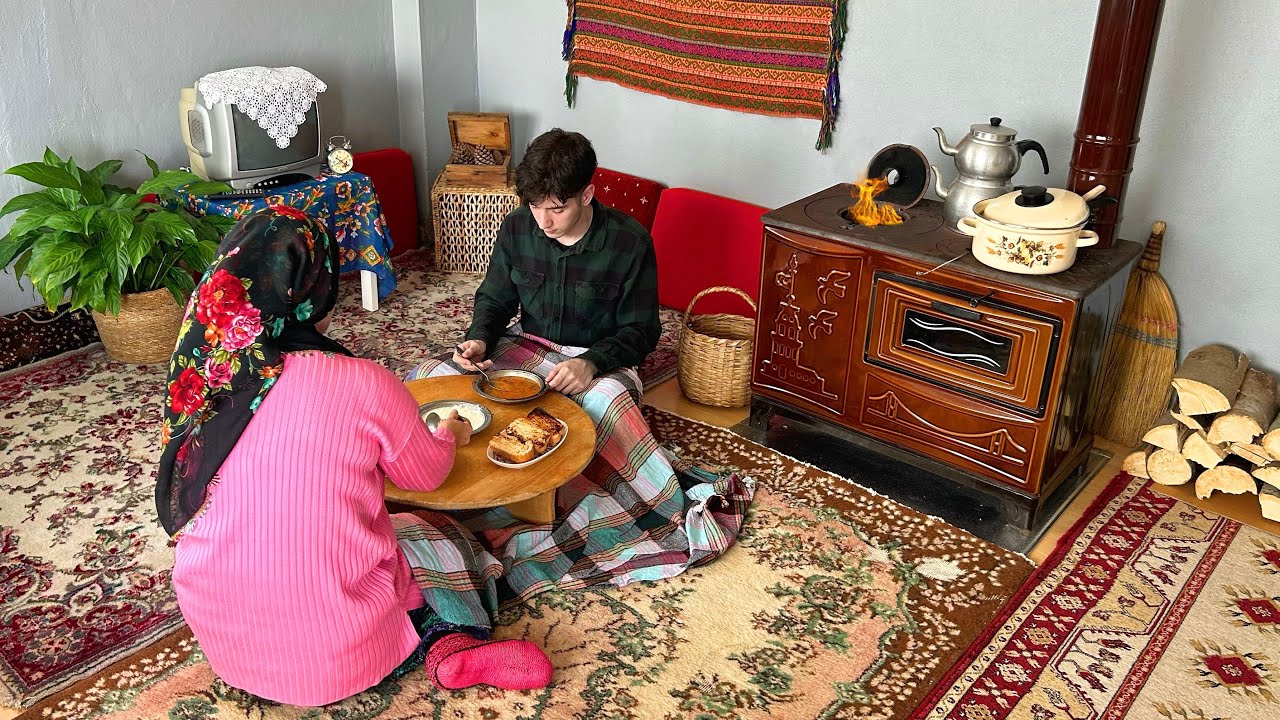 Köy evinde geleneksel yemek tarifi. Köy hayatı. Köy belgeseli