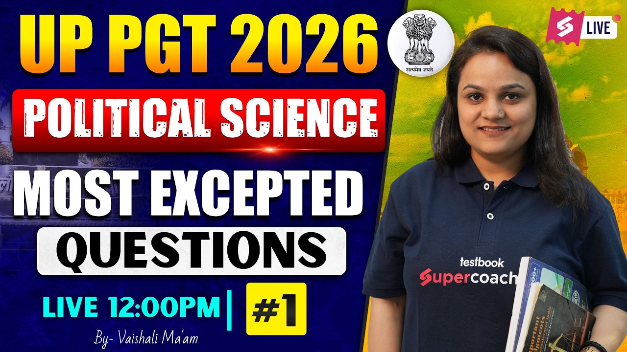 UP PGT Political Science Most Expected Questions 2026 | UP PGT Political Science By Vaishali Mam