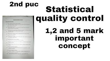 Statistical quality control | important questions and answers|