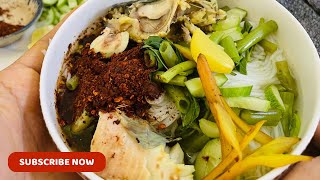How to make Noodles khmer with fish soup