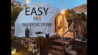 deck & 5x5 geodesic dome constructed start to finish