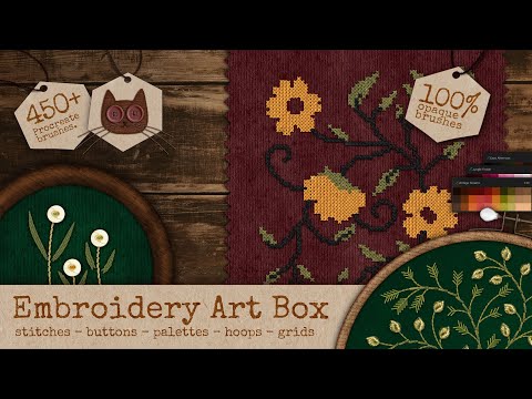 Embroidery Art Brushes For Procreate, a Brush Add-On by bokettori (Thumbnail 42 of 42)