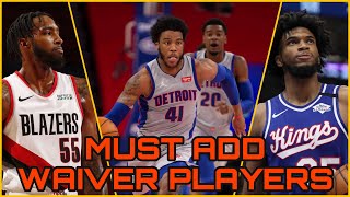 5 MUST ADD WAIVER WIRE PLAYERS || 2021 Fantasy Basketball