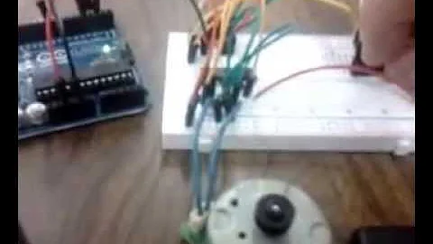 DC motor control using h-bridge and Arduino.