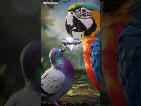 One day a pigeon and a parrot see a shining diamond😘😊 #shortvideo #youtubeshorts #diamond#motivation