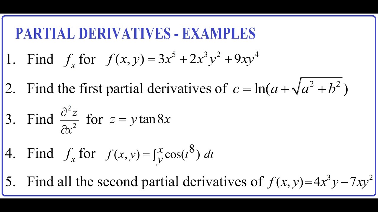 Their derivatives. Partial derivative. First partial derivative. Derivatives examples in English. History of derivatives Math.