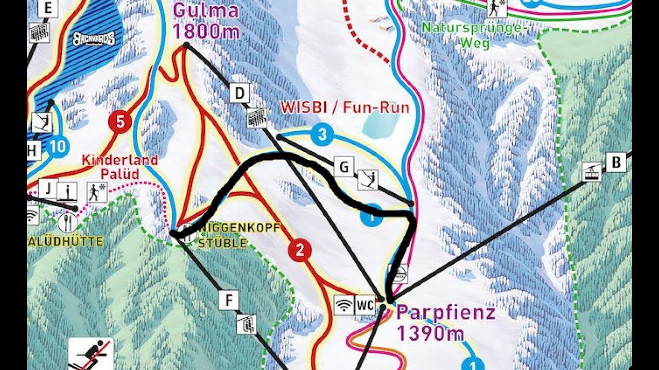 Brandnertal Piste 1 Blue  Familienabfahrt Niggenkopf (ski video)