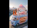 Snow Mountain Dream Bus with Cloud Bedroom ❄️🚌☁️ #shorts #rv #luxurybus #aivideo #bus #ai #animation