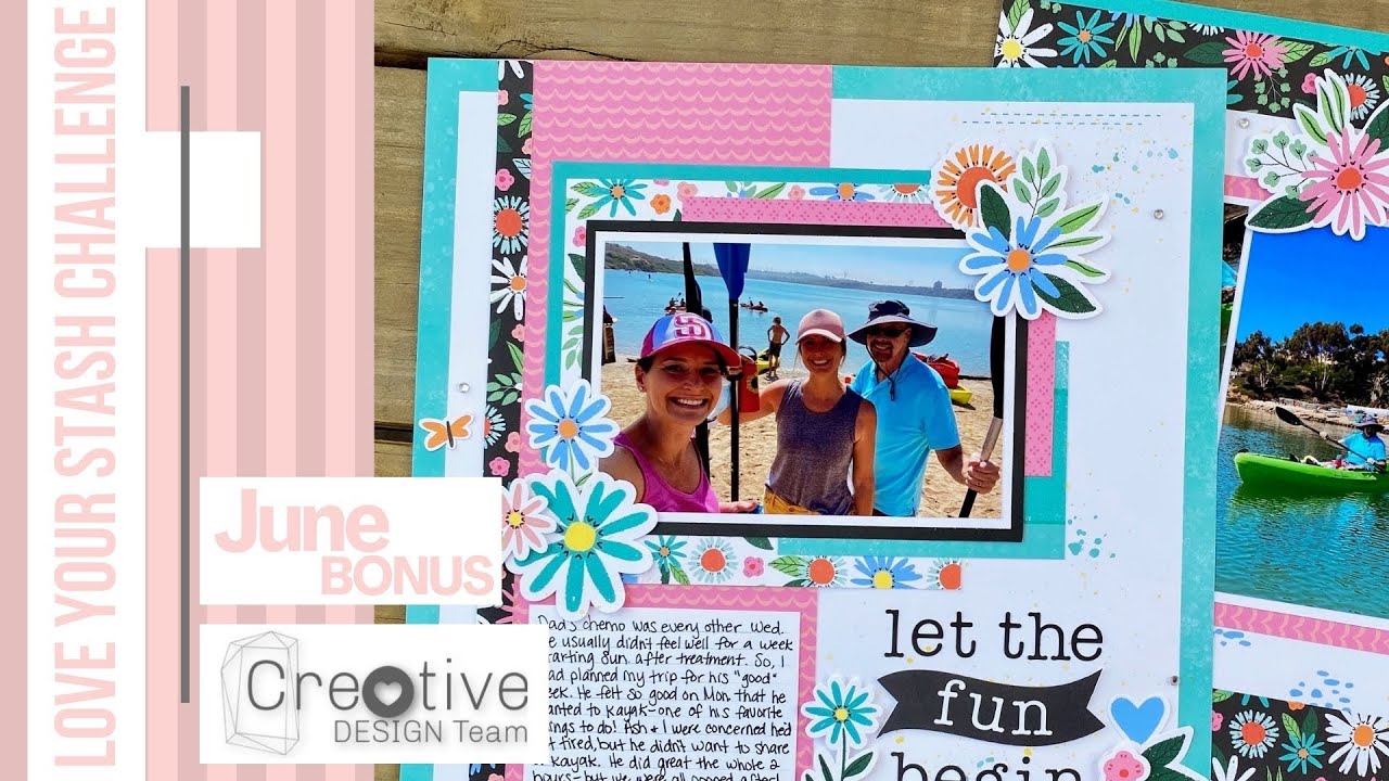 Stepped-Up Double Scrapbook Layout  Love Your Stash Process Video -  Playing with Paper