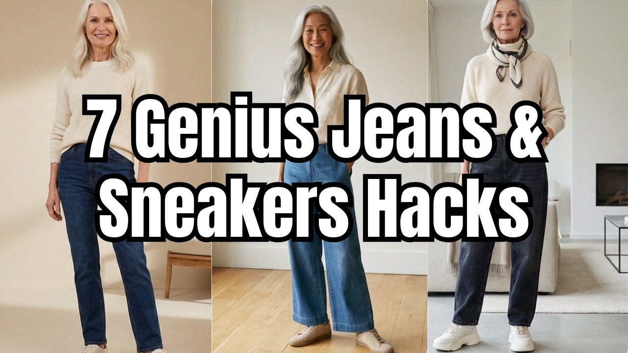 7 гениальных лайфхаков с джинсами и кроссовками, которые помогут женщинам старше 50 выглядеть в 1...