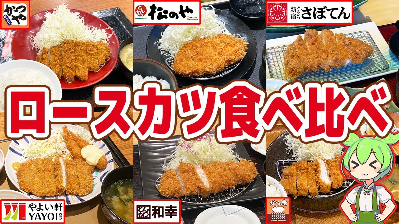 【レビュー】ロースカツ定食を食べ比べ！一店マズい！？【ずんだもん解説】
