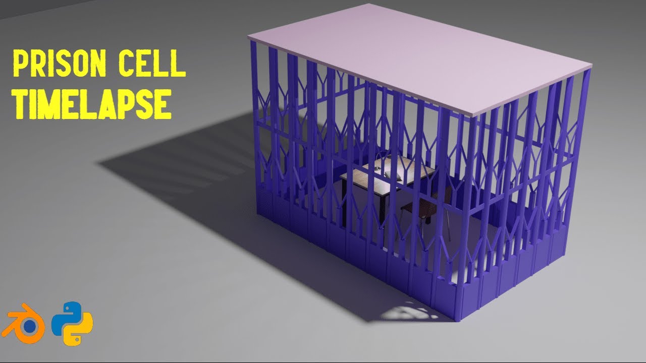 Blender + Python: Prison Cell - Timelapse / عمل زنزانة في بلندر بمساعدة ...