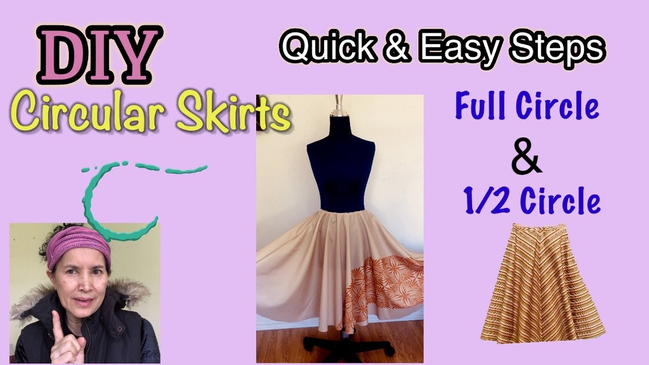 DIY Circular skirts, Quick & Easy Steps. Any Quarter Circle to Full ...