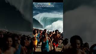 massive tsunami hitting village 😱🌊 #tsunami #aiart #shorts