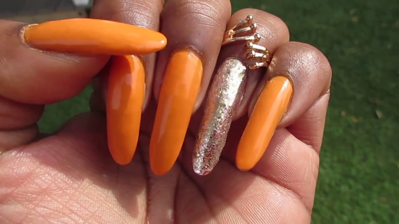 1. Burnt Orange Gel Nail Design Ideas - wide 7