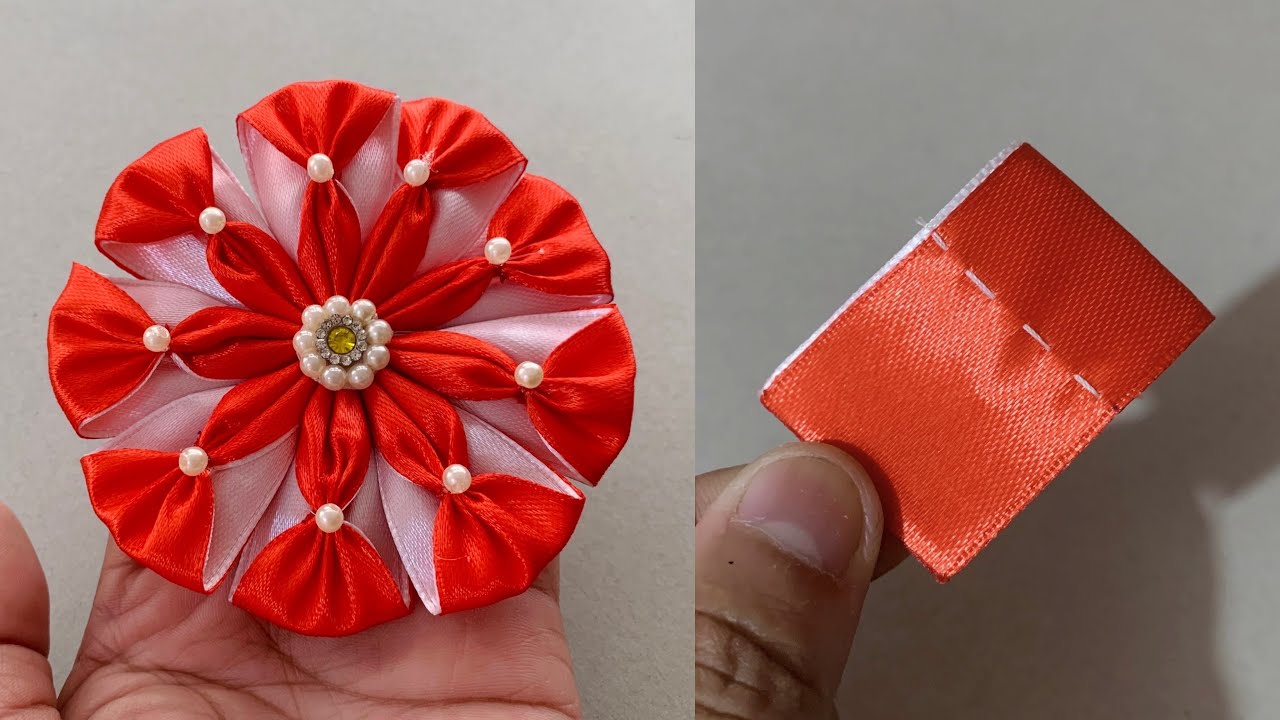 DIY Ribbon Flower | Основы создания цветов из ткани и лент