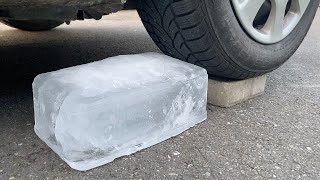 Crushing Crunchy &amp; Soft Things by Car! EXPERIMENT  Car vs ICE BLOCK, Coca Cola,Fanta, Mirinda Balloo