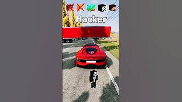 NOOB vs Girl vs PRO vs HACKER vs HEROBRINE Car Jump Challenge! 😂 🚗  #shorts #beamngdrive