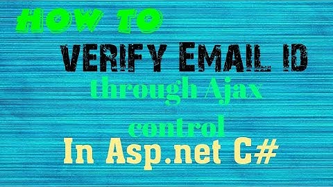How to use Ajax control to Verify email id  in Asp.net C# | code to verify Email ID through ajax