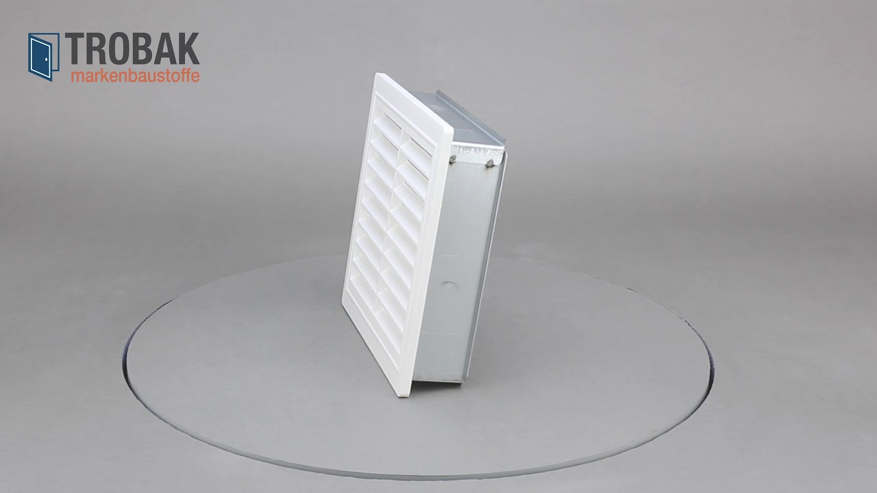 Lüftungsgitter mit Einbaurahmen 200 x 200 mm Trobak 0609053830796
