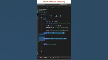 C# Programmers  FAQ - 37 - How to handle multiple exceptions at once #ExpandFutureAcademy #shorts