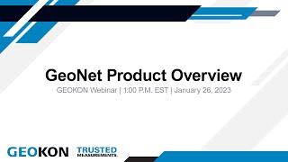 GeoNet Product Overview