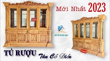 Tủ rượu tân cổ điển mẫu mới nhất gỗ gõ đỏ cao cấp. Độc quyền, giá tại xưởng sản xuất