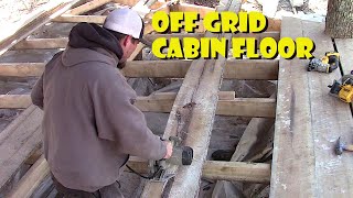 FULL Floor Construction on The Off-Grid Cabin/ 6 Days in 40 Minutes!