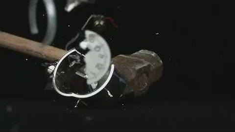 HD Slo mo Alarm Clock Sledge Hammer Smash Royalty Free