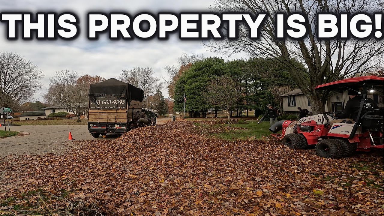 The FASTEST Way To Clean Up Leaves On This HUGE Property! - YouTube