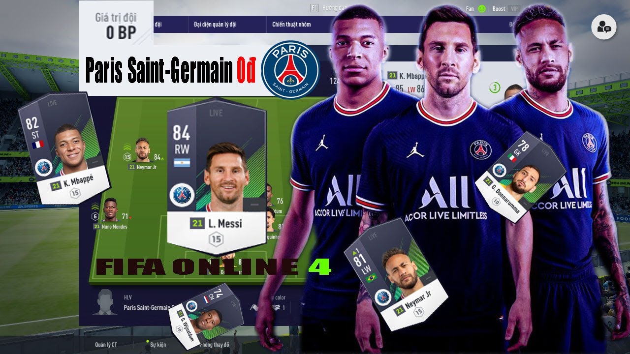 Fifa Online 4 |Trải Nghiệm đội hình PSG 0đ với bộ ba trong mơ +0 | Phi Barca #fifaonline4 #funny