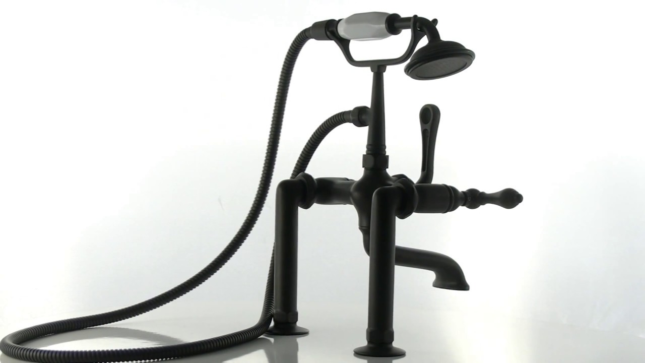 Vintage CC103T5 Clawfoot Tub Faucet with Hand Shower, Oil-Rubbed Bronze | KINGSTON