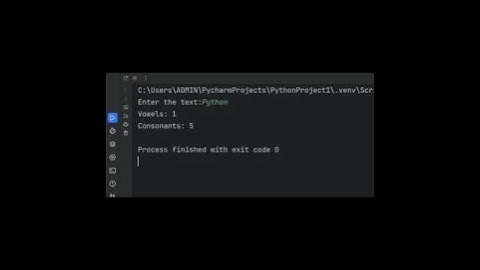 Count of vowels and consonants program in python  ||
