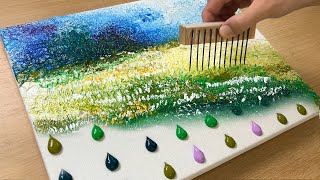 Painting a Reed Field / Acrylic Painting Techniques