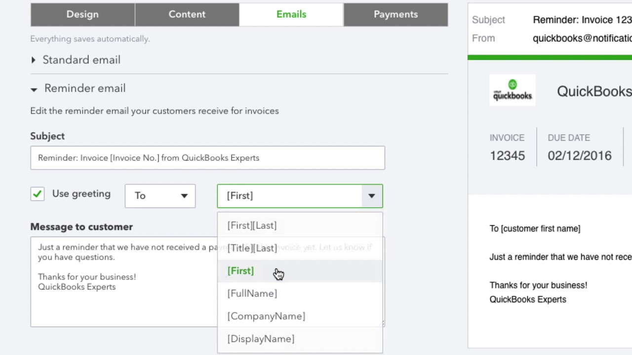 Customizing an Invoice in QuickBooks Online  CAN Regarding How To Edit Quickbooks Invoice Template