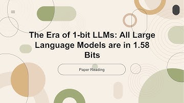 [2024 Best AI Paper] The Era of 1-bit LLMs: All Large Language Models are in 1.58 Bits