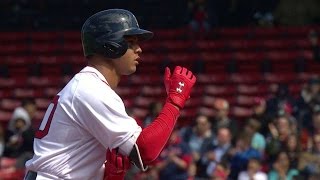 PIT@BOS: Hernandez plates Moreland on a double