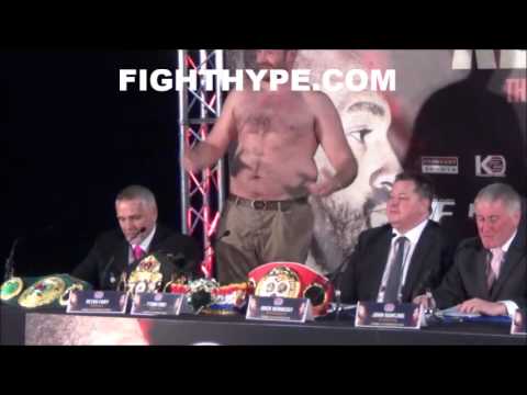 TYSON FURY RIPS OFF SHIRT, SHOWS OFF BELLY FAT, AND TELLS KLITSCHKO: "YOU LET A FAT MAN BEAT YOU"
