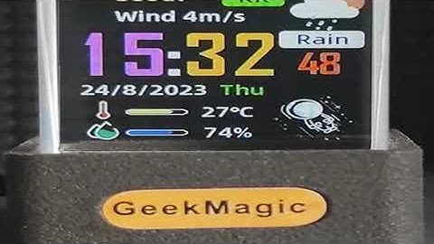 GeekMagic GIFTV Crystal Cube Photo Display Holographic Desktop Smart Weather Station Digital Clock w