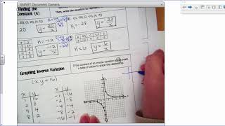 Inverse Variation Notes Yarbrough Algebra