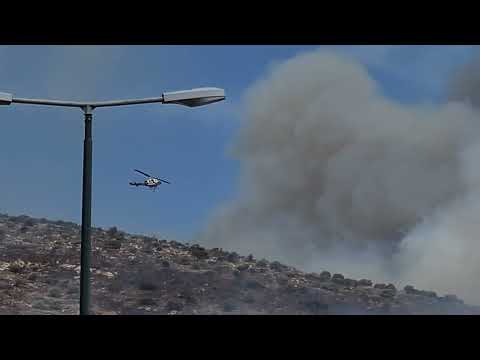 Firefighting in Athens suburbs | Aerial Support | Πυρκαγιά Υμηττού 4/6/2022