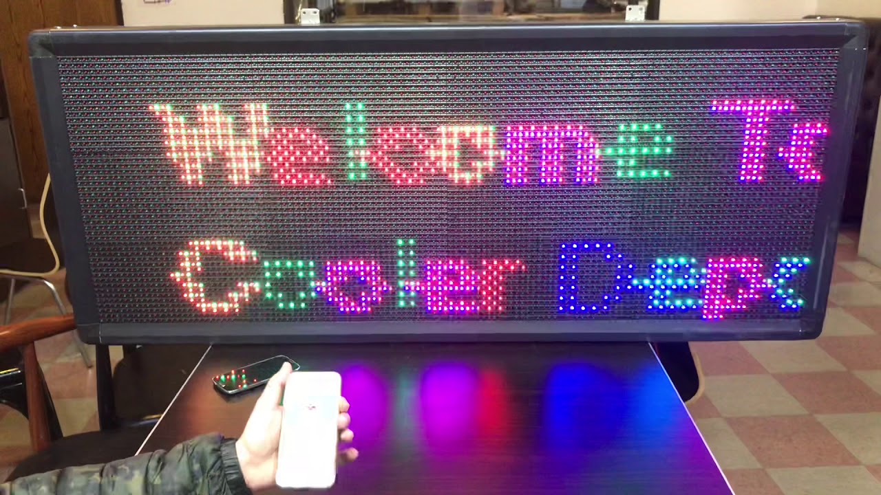 Programmable LED Sign P10 Indoor LED Display 39 x 7.5 Full Color  Programmable Message Board with high Resolution LED Scrolling Display for