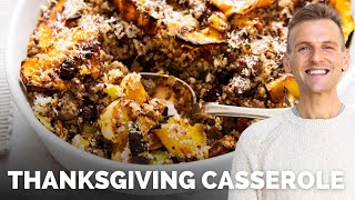 Stuffed Acorn Squash Casserole | A perfect dinner of side dish for Thanksgiving!