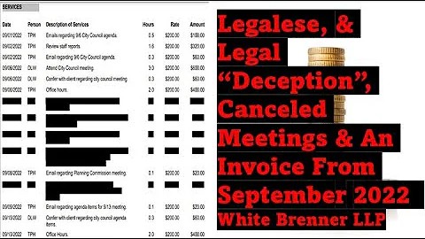 Legalese / Legal Deception, Canceled Meetings & An...