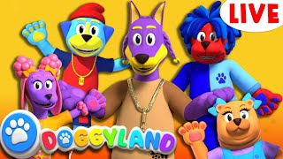 Doggyland LIVE 🔴 Kids Music \u0026 Nursery Rhyme Cartoons