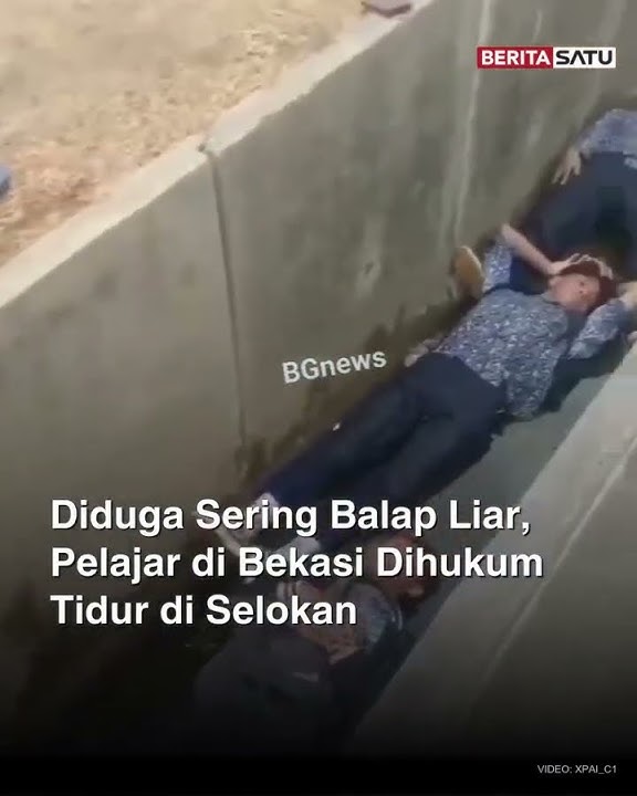 Diduga Sering Balap Liar, Pelajar di Bekasi Dihukum Tidur di Selokan #balapliar #bekasi #beritasatu