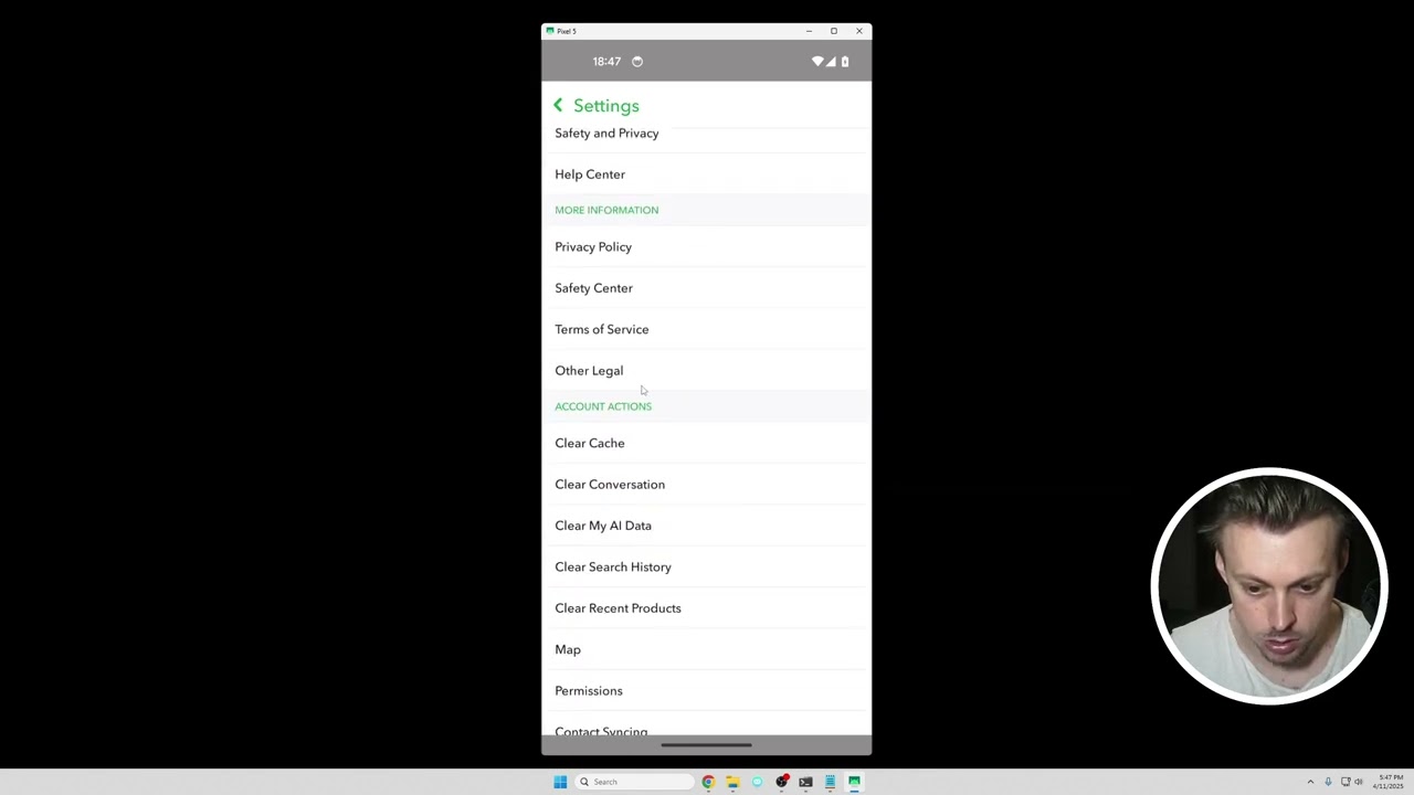 How to clear cache in Snapchat